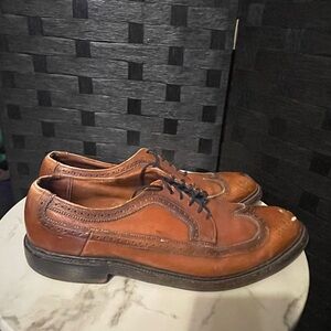 VTG HANOVER LB SHEPPARD Brown Leather COMBINATION LAST Wingtip Shoes Size 11 B
